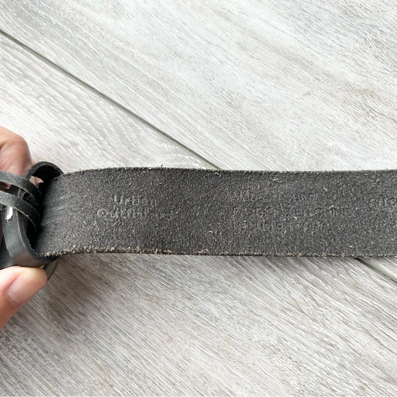 Urban Outfitters Black Leather Double Ring Buckle Belt - Picture 9 of 11